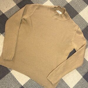 Vintage Lord & Taylor Merino Wool Ribbed mock neck sweater M